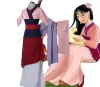 film et Animati Maid Costume ethnique Mulan Cosplay Femmes Hanfu Cosplay Mulan Performance Costume Costume ancien 28dl #