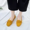 Casual Shoes Ladies Walk Women Loafers Suede Causal Moccasin Mmtal Lock Beanie Bekväm mjuk sula platt plus storlek 35-43