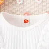 Clothing Sets Baby Girls 3 Piece Outfits Lace Ruffles Long Sleeves Romper And Pumpkin Print Flared Pants Headband Fall Clothes