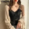 Camisoles & Tanks Lace Crop Top Sexy Lingerie Camisole Bralette Black White Sleep Tops Strap Padded Camis Undershirt Women