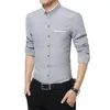 swobodne społeczne koszuli formalne mężczyźni LG Sleeve koszule Busin Slim Office Shirt Męs