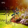Trädgårdsdekorationer med stavgåva Windmill Backyard Lawn Diy Tool Metal Wind Spinner Patio Outdoor Decor Whirlig Dålig enkel installation