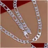 Ожерелья с подвесками оптом, 925 Stamp Sier, цветное ожерелье, высокое качество, свадебное благородное женское и мужское ожерелье, 8 мм, мужская цепочка, подвеска 45-60 см, мода D Otlpi