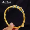 Anklets Dubai Gold Ankle Bracelet 21k Gold Plated Trkiye Arabian Coin Ankle Bracelet Mens Fashion Retro Jewelry GiftL2403