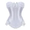 Gereedschap sexy cetim overbust espartilho superior renda bowknot decorado clubwear showgirl corpo shaper plus size