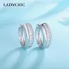 Stud Oorbellen LADYCHIC Stijl Kristal Vrouwen Zilver Kleur Hoog Gepolijst Kubieke Zirkoon Mode Dainty Groothandel LE1002