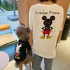Tenue Parent-enfant pour animaux de compagnie, corée du sud, chien Dongdaemun, T-shirt trois couleurs en coton à manches courtes, chat Bixiong, vêtements en peluche avec cheveux dorés