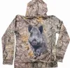 2022 Herren Damen Lg Sleeve Hoodie Wildschwein Camoue 3D-Druck Sweatshirt Reißverschluss Jagdkleidung Übergroße N7UZ #