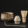 Teaware Sets Ceramic Glass Matcha Set Safety Bamboo Whistle Tea 4Pcs Supplies For Room