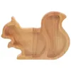 Plates Wood Nut Tray Snack Serving Plate Storage Dish Squirrel Shape
