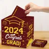 Décoration de fête, support de boîte-cadeau de remise de diplôme, carton pliable pour diplômés, félicitations, diplôme