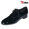 Tanzschuhe Evkoodance Herren Modern 2024 Design Schwarz Farbe Drei Verschiedene Materialien Absatzhöhe 2,5 cm Weiche Sohle Evkoo-306