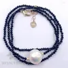 Pendants 2mm Black Spinel Color Baroque Pearl Necklace 18 Inches Accessories Jewelry Real Women Wedding