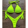 Maillots de bain pour femmes 2024 Sexy Solid Femmes Push Up Maillots de bain Dentelle Bikinis Set Femme Beachwear Néon Vert Biquinis Baigneurs Maillots de bain