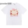 Rhude Sommer Baumwolle Hd Rose Magic Mirror Top Neue Lose Kurzarm Herren t