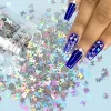 Polijsters 12boxes Holographic Butterfly Nail Sequins Set Laser Sier Gold Flake Diy Manicure Design Nail Art Decoration Accessories Kits