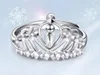 Cluster Ringen 1 STKS Real PT950 Pure Platinum 950 Band Vrouwen Gift Lucky Glanzende Gesneden Kroon Ring