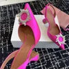 Scarpe eleganti firmate di lusso décolleté con cinturino in raso di cristallo da donna diamanti con fibbia in strass sandali in pelle con punta a punta e tacco alto 36-41