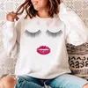 Women's Hoodies Sweatshirts Woman O-neck Ladies Lashes Eyelashes Casual Clothing Pullovers Spring Autumn Winter Womens Female 24328