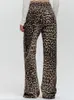 Women's Jeans Leopard Printed Streetweat Pants Women Zipper Low Waist Loose Vintage Cotton Casual All-amtch Female American Hip Hop