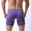 Sous-vêtements sexy sous-vêtements pour hommes Boxer longue jambe short homme solide respirant mi-hauteur U poche convexe Cueca Masculina S-XL