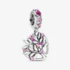 Pink Heart Family Tree Dangle Charm Pandoras 925 Sterling Silver Luxury Charm Set Armband Making Charms Designer Halsband Pendant Original Box Fast Frakt