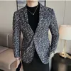 2023 Hommes Impression Costume Vestes Slim Fit Élégant Imprimé Floral Blazers Casual Fête De Mariage Hommes De Haute Qualité Fi Costume Tuxedo s2ss #