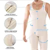 Mens Shapewear Bodysuit Full Body Shaper Compression Slimming Suit Breathable Zipper Corset Butt Lifter Leg Tummy Control Belt 240322