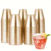 9OZ Gold Glitter Plastic Cups - Chic & Disposable, Perfect for Elegant Parties, Weddings, and Holiday Celebrations
