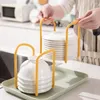 Kitchen Storage Desktop Bowl Holder Portable Cabinet Dishes Rack Plastic Organizer Retractable Plate Tool