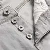 Jeans voor heren Lente en herfst Nieuwe Europese en Amerikaanse jeans met gatenstiksels voor heren, puur grijs, elastisch, ultradunne potloodbroeken, kleding in motorfietsstijl J240328