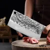 Couteau de couperet chinois forgé à la main en acier à haute teneur en carbone, couteau de Chef de cuisine à lame large, couteau d'abattage de boucher