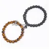 Perlé 2Pcs / Set Distance Magnétique Perle Bracelet Couple Amoureux De Coeur Minimaliste Correspondant Bracelets D'amitié Pour Les Femmes Drop Dhgarden Dhidu