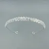 Barrettes Barrettes Mariée Bandeau Pour Bijoux Accessoires Zircone Cubique Diadèmes De Mariée Bandeau De Bal De Fête Coiffure Couronne Femmes Dro Otphk