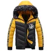 West Coast Logo Print Warm Street Winter Men's Hooded Down Cott Jacket Högkvalitativ FI Casual Snow M kläder Top B4CF#