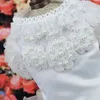 Dog Apparel Dresses Multiple Layers Of Lace Kitten Puppy Skirt Faux Pearl Design Round Neck Pet Princess Dress For Wedding