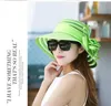 Kvinnor Organza Sun Hats Elegant Ladies Bucket Hat Wedding Church Party Fashion Summer Wide Brim Big Floral Fedora 240320