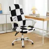 Chair Covers One Piece Printed Rotating Armchair Cover Office Computer Elastic Slipcover Removable Washable Seat Dust Protection Case