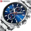 Curren/karien 8368 Мужские шестиигольные кварцевые часы со стальным ремешком для бизнеса и отдыха