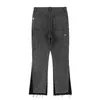 High Street Spliced Speckled Ink Micro Flare Hosen für Männer Cleanfit Casual Wed Baggy Straight Denim Hosen Y2K Jeans p4Q5 #