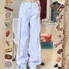 Damesjeans met rechte pijpen Amerikaanse retro high street volledige lengte broek zomer cargo dames lage taille slouchy