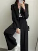 Blazer Costumes Lg manches Fi manteau noir pantalon taille haute deux pièces ensembles femmes tenues 2023 automne bureau dame pantalon coréen h7wi #