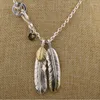 المعلقات S925 Sterling Silver Fashion Man Necklace Thai Feather بيع