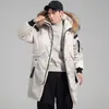 -30 Degree Couple Winter White Duck Down Jacket Coat Men Warm Thicken Fi Hooded Fur Collar Windbreaker Lg Down Parka N4Oi#