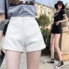 Shorts Femmes Denim Shorts Femmes Taille Haute Noir Eté Blanc Lâche A-Line Ropa Mujer d5Nk #