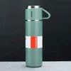 Flaskuppsättning, Business Thermal Mug 500 ml/16.9oz, Vakuumisolerad flaska med rostfritt stål med kopp för kaffe varm dryck och kall dryck, vattenkolv, tillbaka till skolan