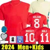 Maglia da calcio Galles 2024 WILSON RAMSEY BALE Euro Cup Nuova squadra nazionale 2025 24 25 Maglia da calcio da uomo Kit completo per bambini Home Rosso Away Giallo Uniforme da uomo BROOKS JOHNSON