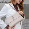 Arliwwi Designer Real Cow Leather Ladys Flap Messenger Bags Soft Echte Cowhide Functionele schouderhandtassen 240326