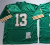 1994 후퇴 축구 13 Dan Marino Jersey 75 주년 기념 빈티지 39 Larry Csonka 12 Bob Griese Team Green Color White All Stitched Retro 통기 유니폼