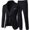 blazer Vest Pants Busin Gentleman 3 Suit Pieces Sets / Groom Wedding Classic Solid Slim Dr Men High End Jacket Trousers 74ak#